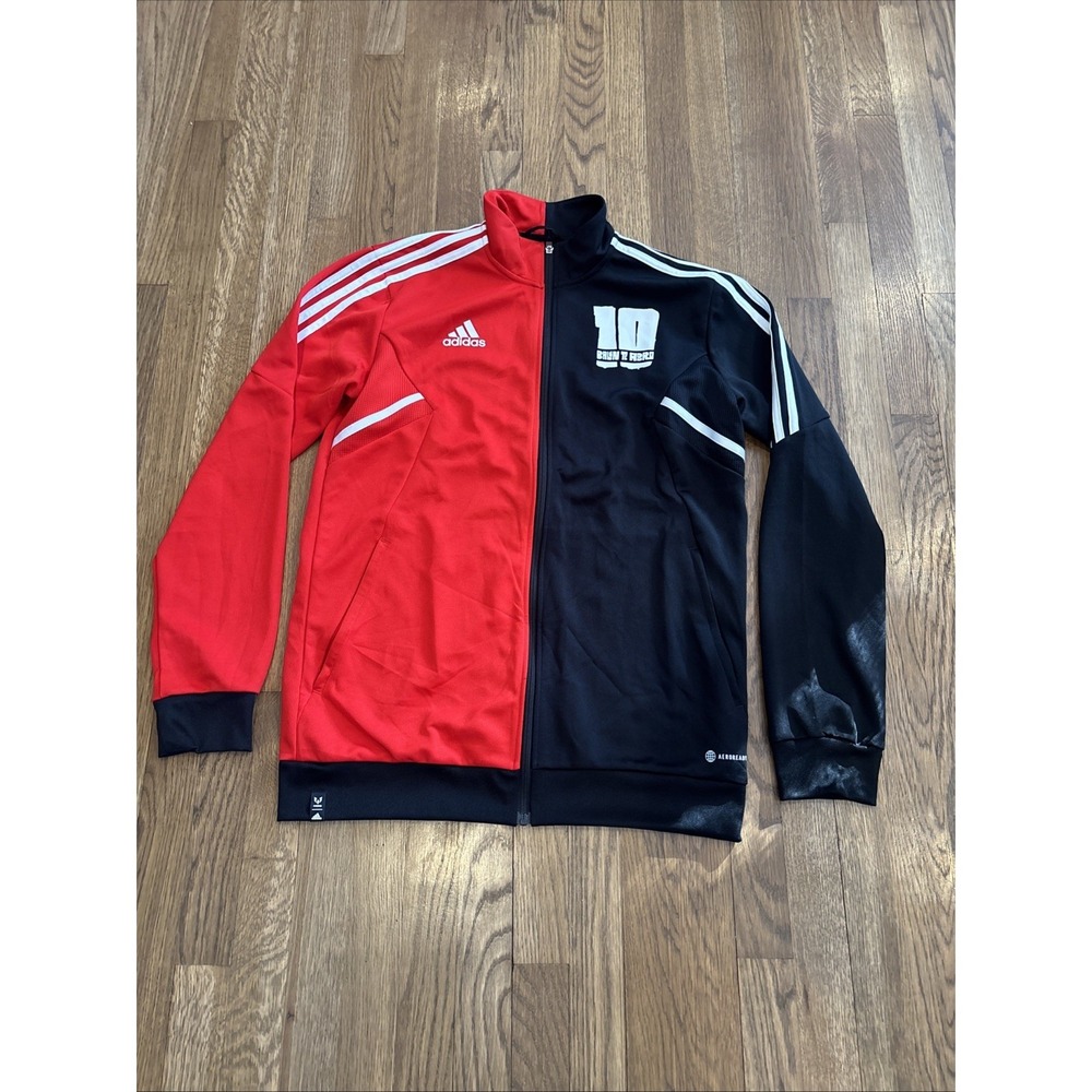Adidas Jacket Mens Red Black Messi Aeroready Track Full Zip Balon Te Adro-Large - Picture 2 of 11